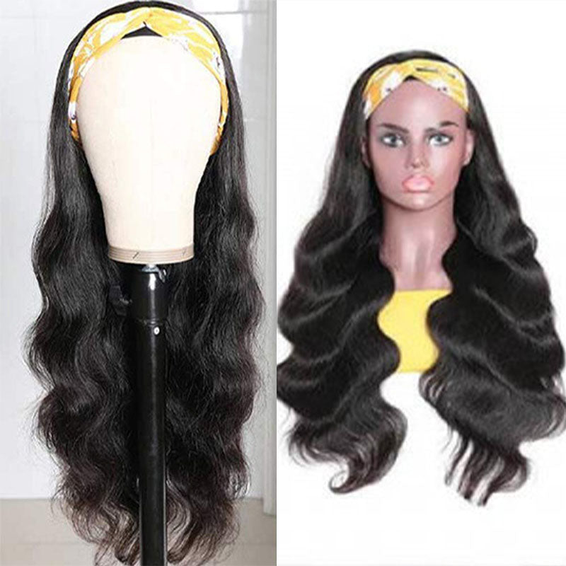 Ldjoy Body Wave Headband Wig Natural Black Human Hair Wig