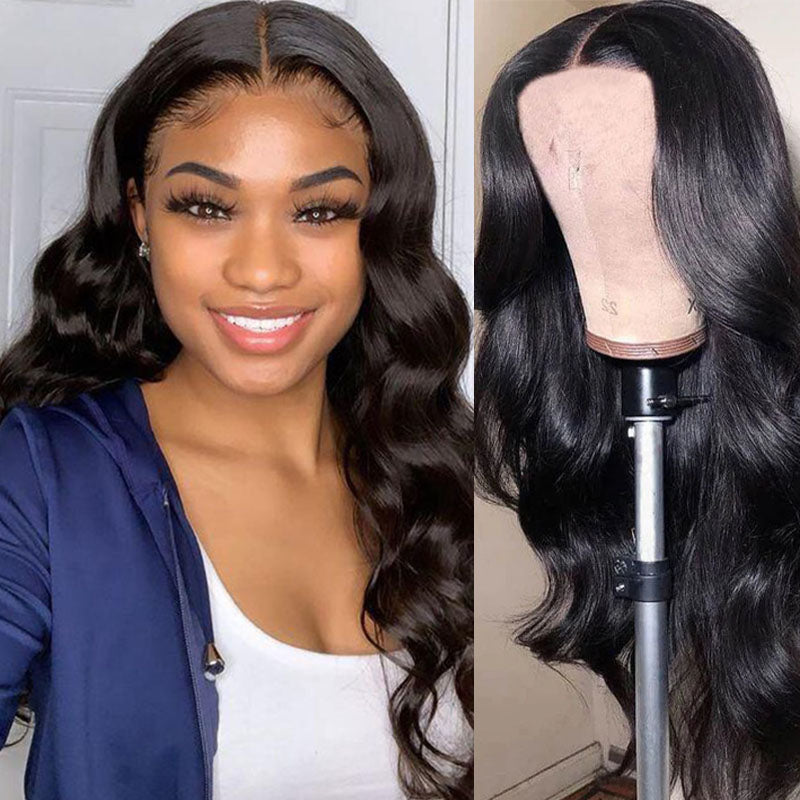 Ldjoy Body Wave T Part Wig Natural Black Human Hair Wig 180% Density