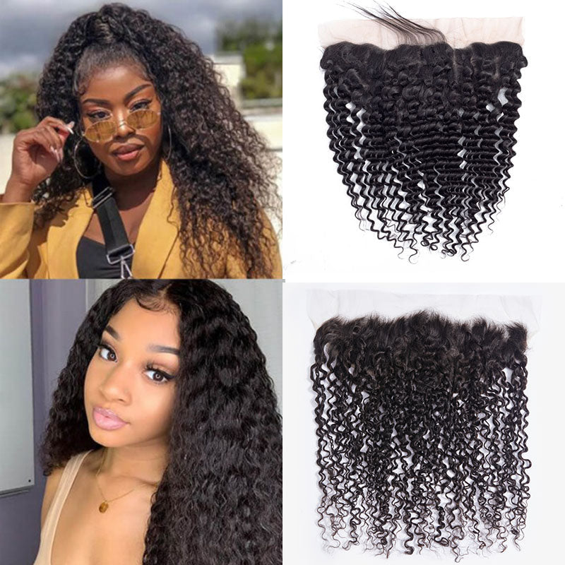 Ldjoy Culry 1 Pcs Lace Frontal Natural Black Human Virgin Hair