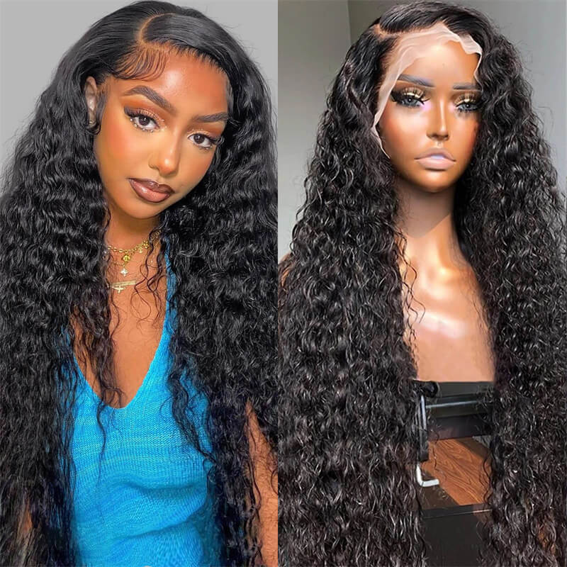 Ldjoy Deep Wave 13x6 HD Lace Front Wig Natural Black Human Hair Wig