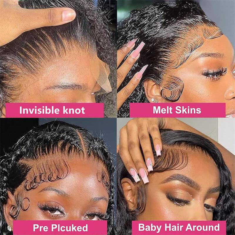 Ldjoy Deep Wave 13x6 HD Lace Front Wig Natural Black Human Hair Wig