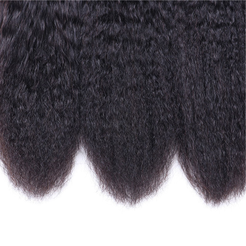 Ldjoy Kinky Straight 14-30 Inch 3 Pcs Bundles Natural Black Human Hair