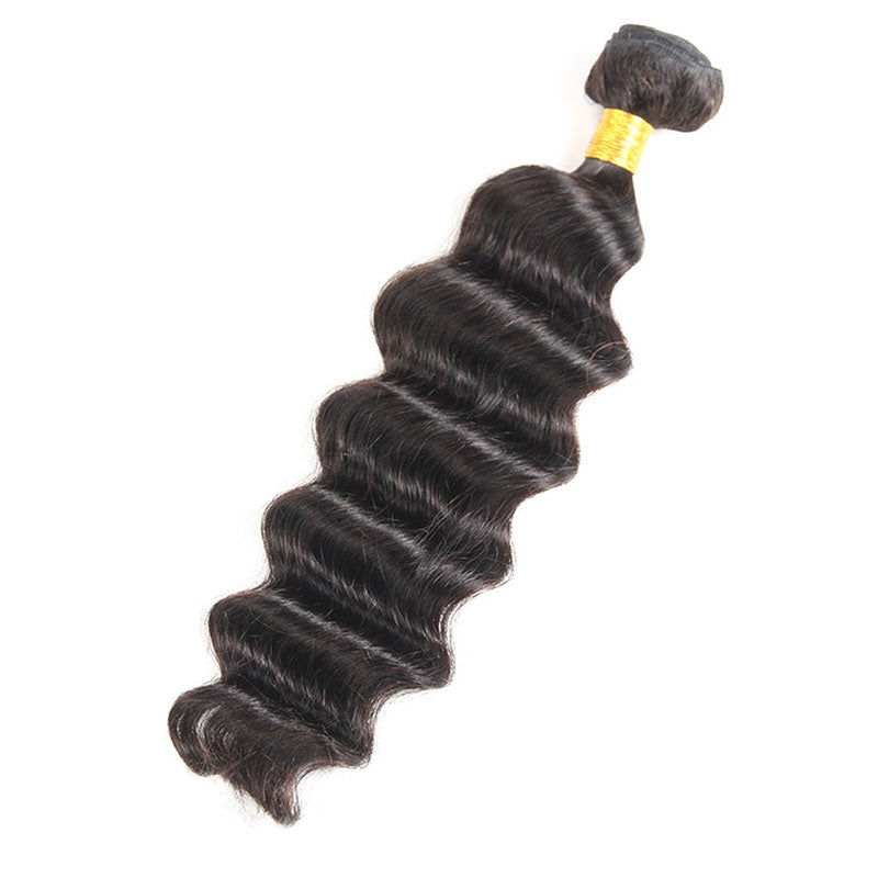 Ldjoy Loose Deep Wave 1 Pcs Bundle Natural Black Human Virgin Hair