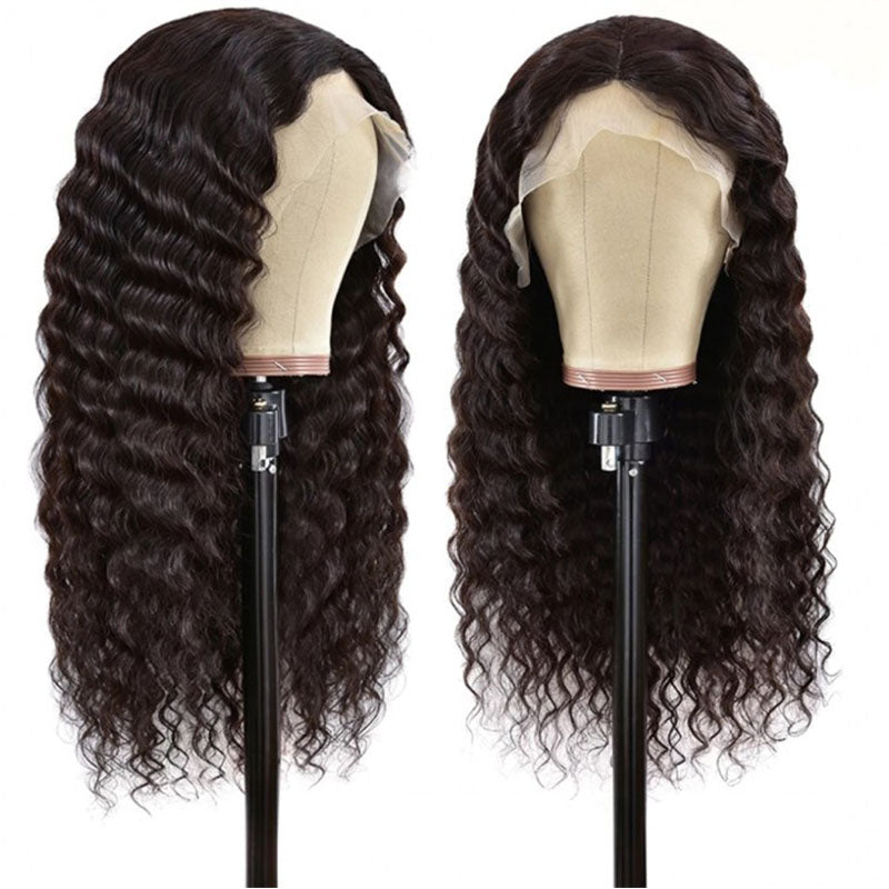 Ldjoy Loose Deep Wave T Part Wig Natural Black Human Virgin Hair For Women 180% Density