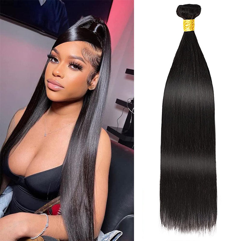 Ldjoy Straight 1 Pcs Bundle Natural Black Unprocessed Virgin Human Hair