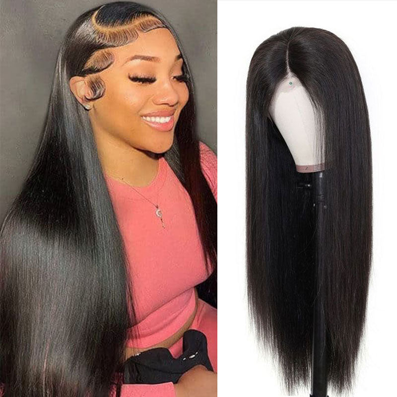 Ldjoy Straight 13x6 Lace Front Wig Natural Black Human Hair Wig