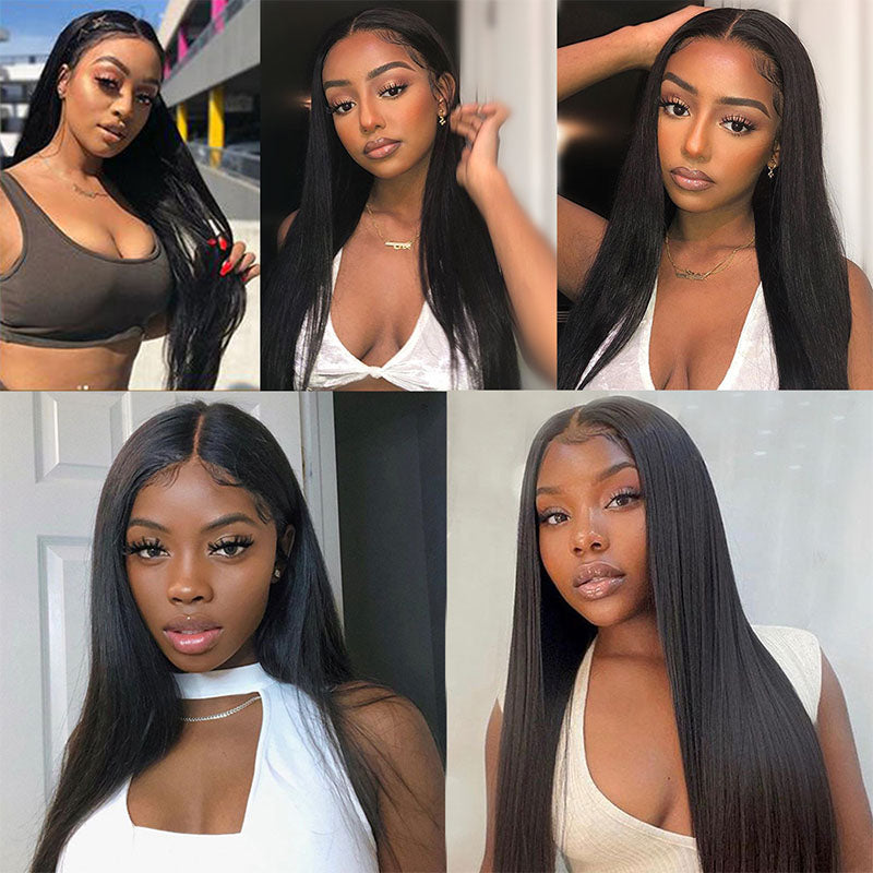 Ldjoy Straight 4 Pcs Bundles Hair Weft With 13x4 Lace Frontal Human Hair