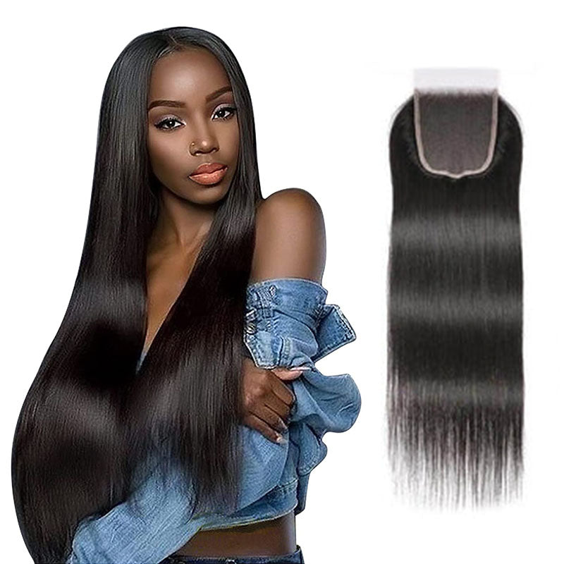 Ldjoy Straight 4 Pcs Bundles Hair Weft With 4x4 Lace Closure Human Hair