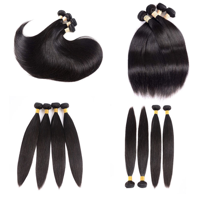 Ldjoy Straight 4 Pcs Bundles Natural Color Human Hair