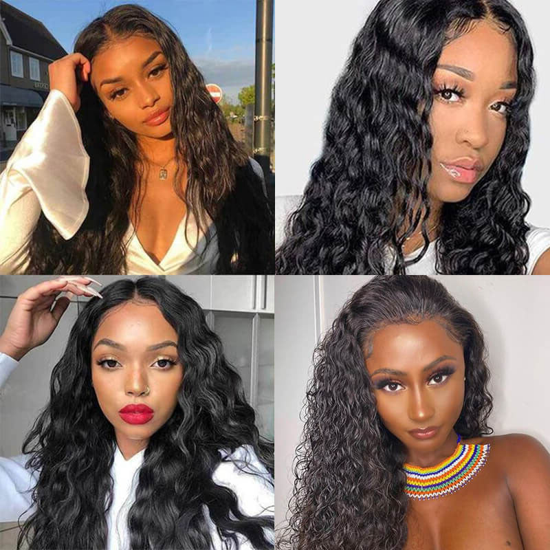 Ldjoy Water Wave 1 Pcs Lace Frontal Natural Black Human Hair