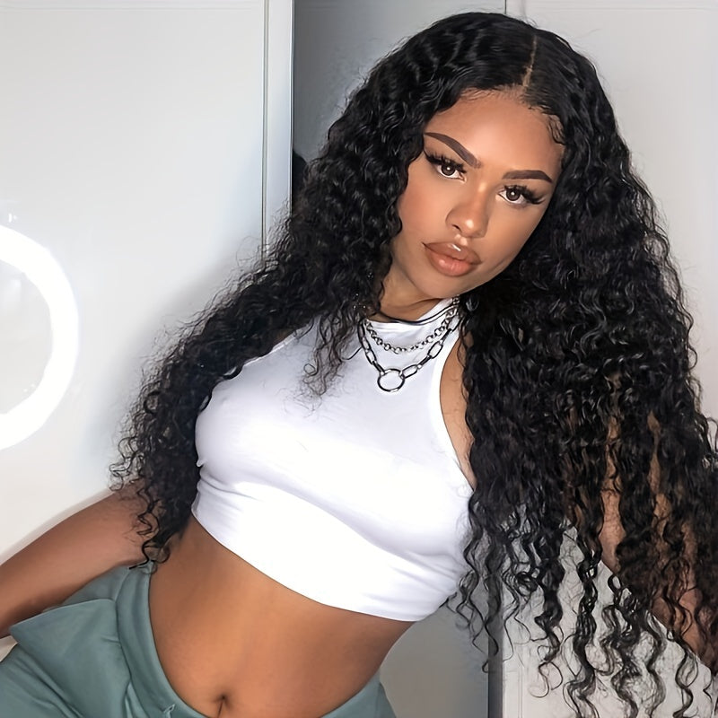 Ldjoy Deep Wave Glueless Pre-Cut Lace Wig 5x5 / 4x6  HD Lace Closure Wig Natural Color Human Hair Wig