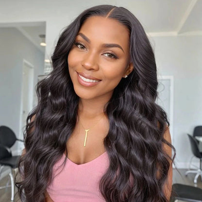 Ldjoy Body Wave T Part Wig Natural Black Human Hair Wig 180% Density