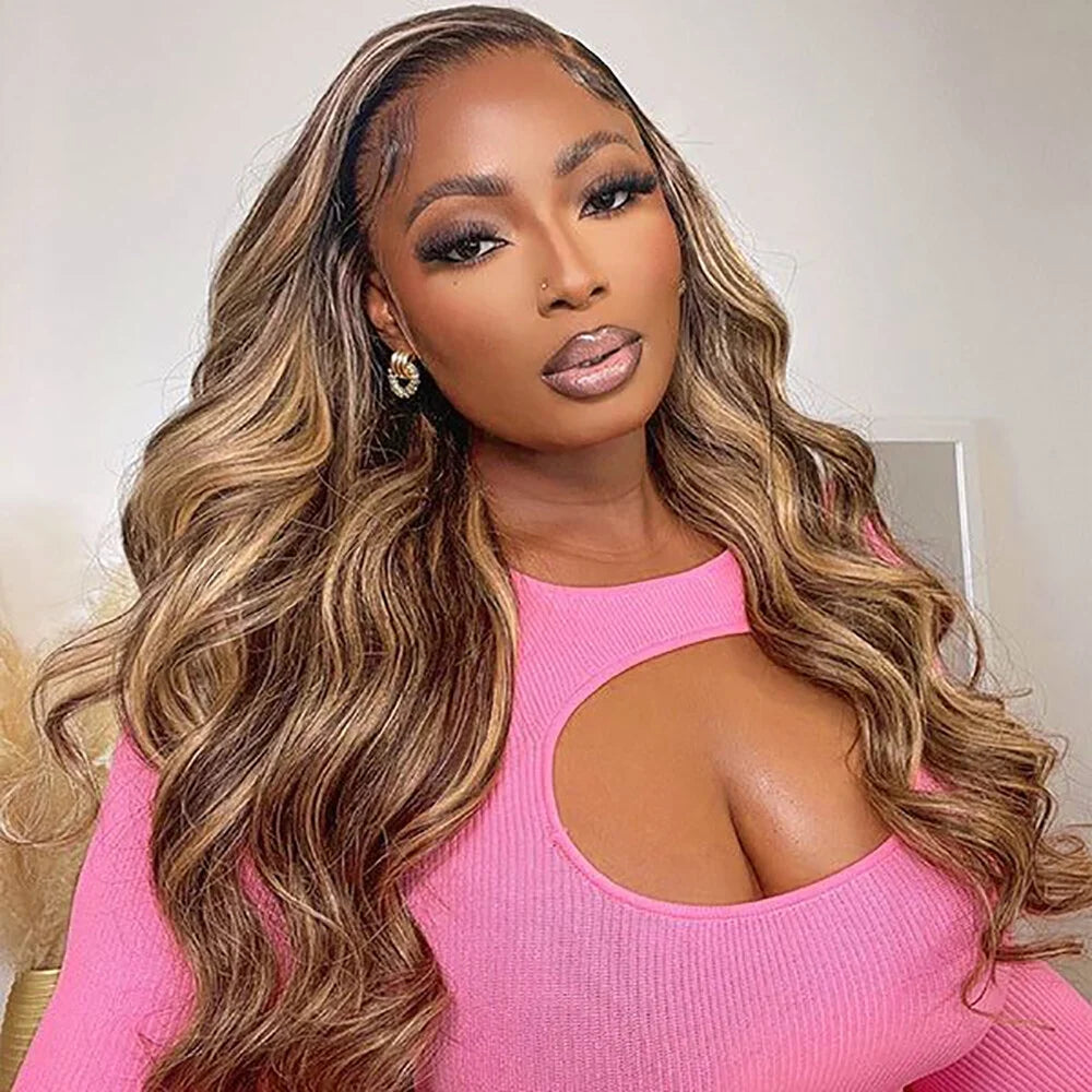 Ldjoy Highlight Body Wave 13x4 Lace Front Wig Honey Blonde Wigs