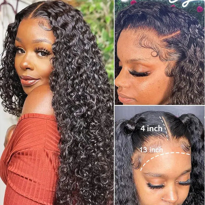 Ldjoy Hair 13x4 Curly Lace Front Wigs Human Hair Pre Plucked For Black Women Pre Bleached Invisible Knots