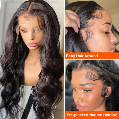 Ldjoy Body Wave T Part Wig Natural Black Human Hair Wig 180% Density