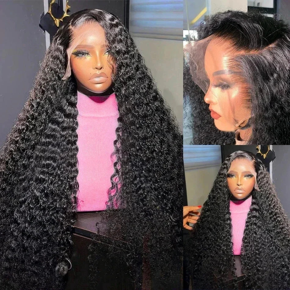 Ldjoy Deep Wave 13x6 Lace Front Wig Natural Black Human Hair Wig
