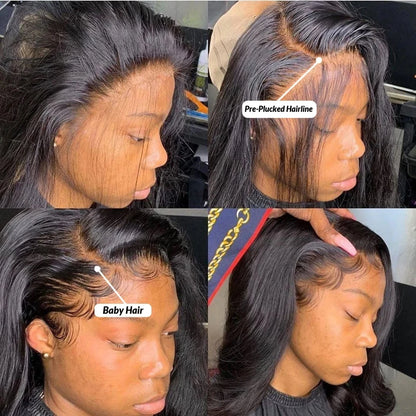 Ldjoy Body Wave 13x6 HD Lace Front Wig Natural Black Human Hair Wig