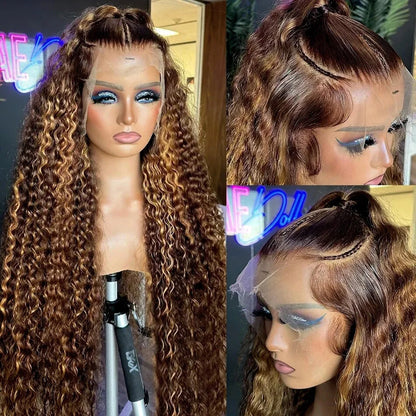 Ldjoy Highlight Water Wave P4/27 Color 13x6 Lace Front Human Hair Wig