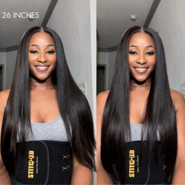 Ldjoy 5x5 Straight Transparent Lace Closure Wigs Pre Plucked with Baby Hair Glueless Virgin Human Hair Wig