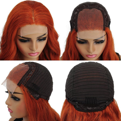 Ginger Orange Body Wave 4X4 Lace Closure Wig Glueless Lace Wig Pre-plucked Pre-layered Body Wave Wig for Black Women