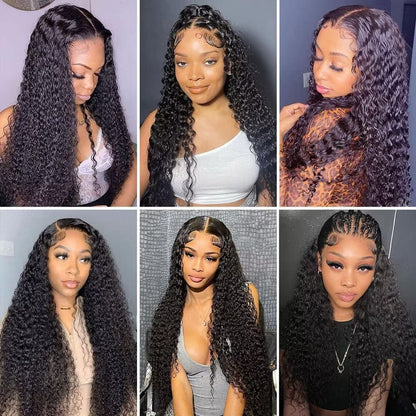 Ldjoy Deep Wave 5x5 Lace Closure Wig Natural Black Human Hair Wig