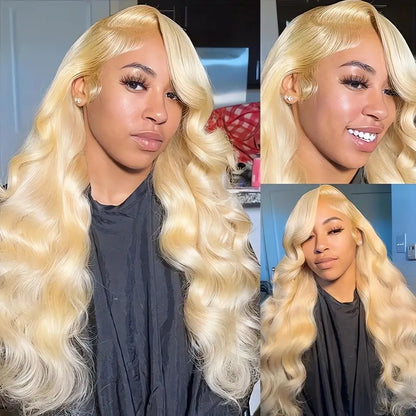 Ldjoy Wigs 613 Blonde Body Wave 13x4 Transparent Lace Front Wig Human Hair Pre Plucked with Baby Hair for Women