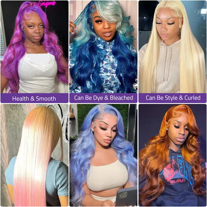 Ldjoy Wigs 613 Blonde Body Wave 13x4 Transparent Lace Front Wig Human Hair Pre Plucked with Baby Hair for Women