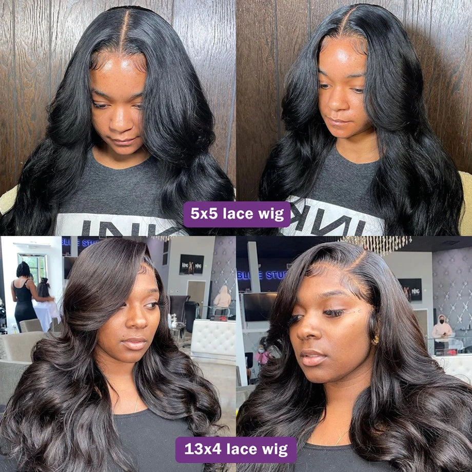 Ldjoy Body Wave 5x5 HD Lace Closure Wig Natural Black Human Hair Wig