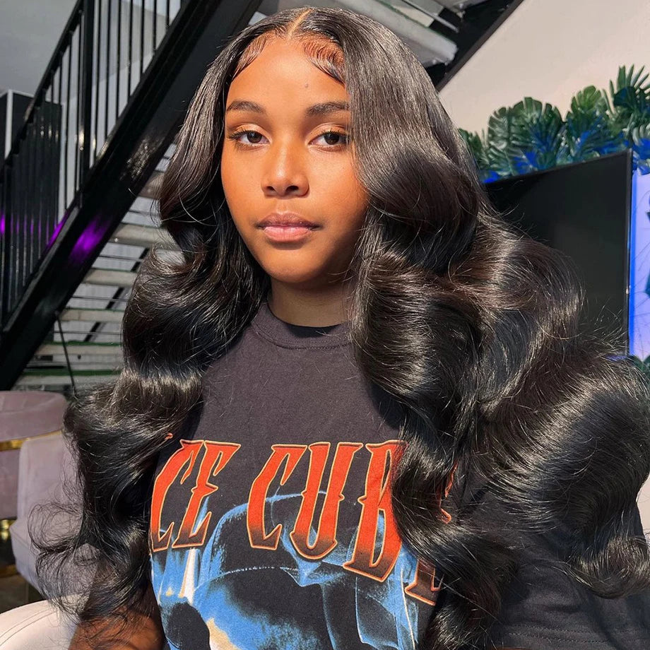 Ldjoy Body Wave 5x5 HD Lace Closure Wig Natural Black Human Hair Wig
