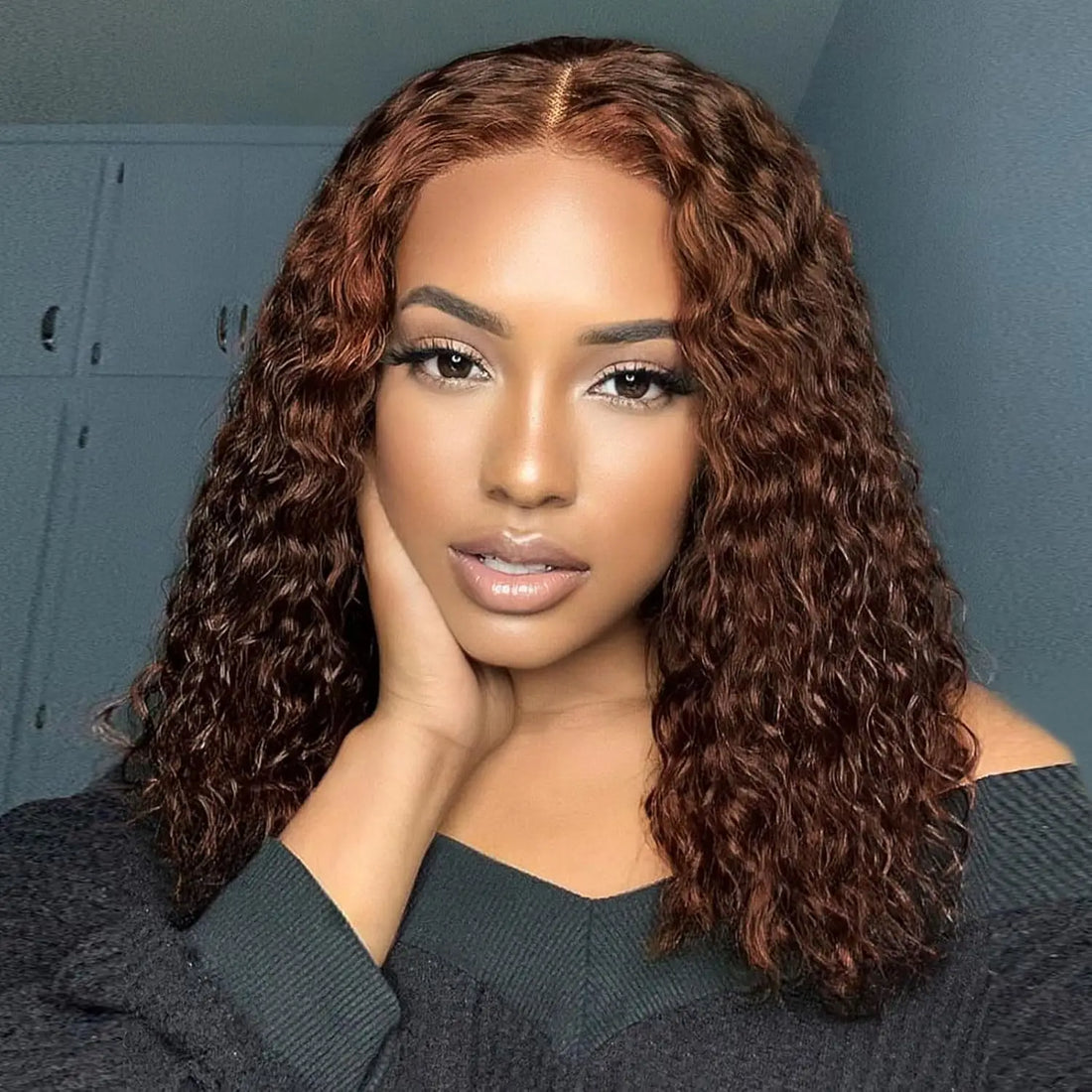 Ldjoy Chocolate Brown Short Curly 13x4 Lace Front Wigs Pre pluncked for Black Women Glueless Brazilian Human Virgin Hair