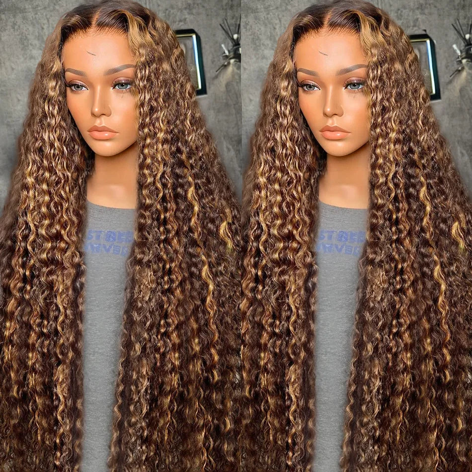 Ldjoy Water Wave P4/27 Highlight Color 13x4 Lace Front Wig Human Hair Wig