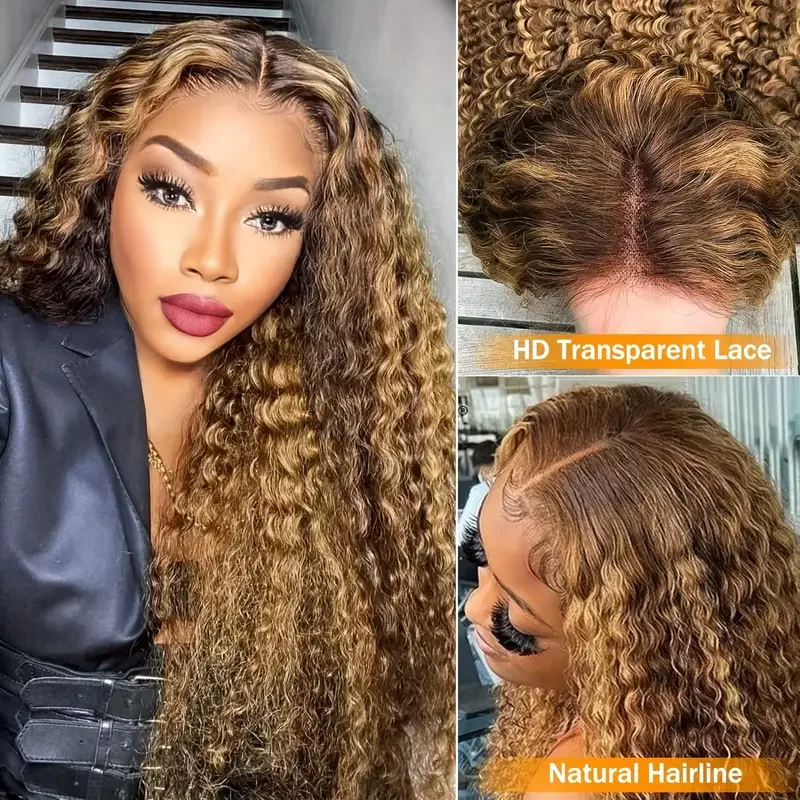 Ldjoy Water Wave P4/27 Highlight Color 13x4 Lace Front Wig Human Hair Wig