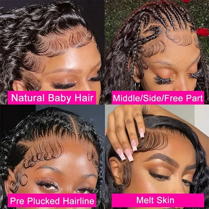Ldjoy Curly 4x4 Lace Closure Wig Natural Black Human Hair Wig
