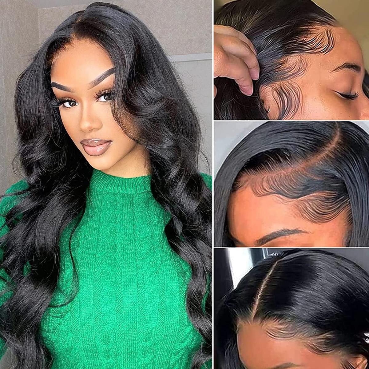Ldjoy Body Wave 13x6 Lace Front Wig Natural Black Human Hair Wig