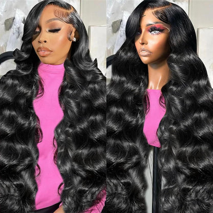 Ldjoy Body Wave 13x6 Lace Front Wig Natural Black Human Hair Wig