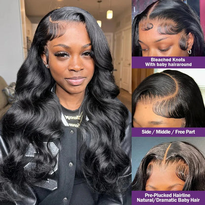 Ldjoy Body Wave 5x5 Lace Closure Wig Natural Black Human Hair Wig
