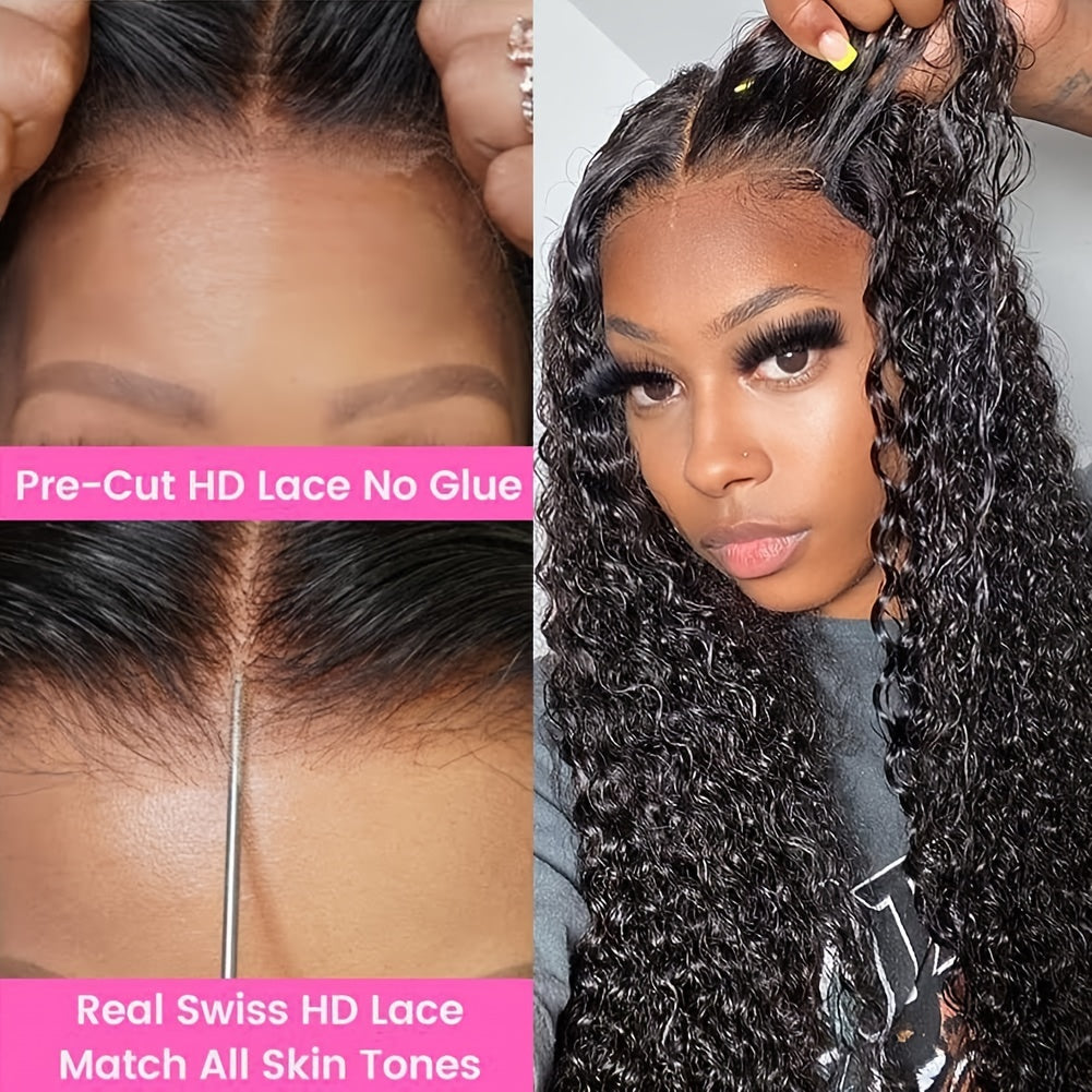 Ldjoy Water Wave Wig 5x5 / 4x6 HD Pre Cut Lace Glueless Closure Human Hair Wig Pre Plucked &amp; Bleached Ready to Go