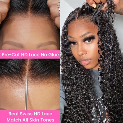 Ldjoy Water Wave Wig 5x5 / 4x6 HD Pre Cut Lace Glueless Closure Human Hair Wig Pre Plucked &amp; Bleached Ready to Go