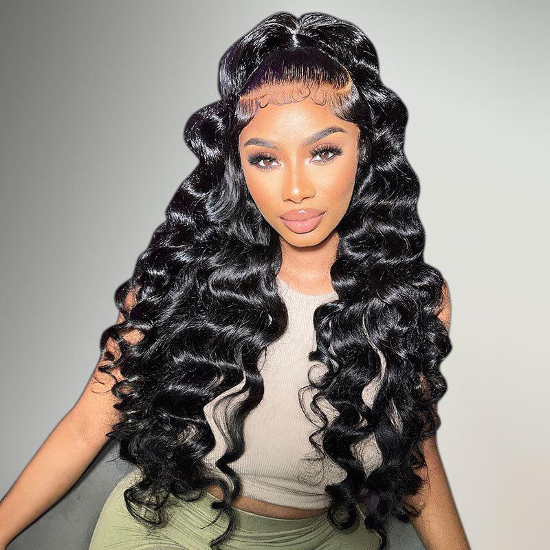 Loose Wave Lace Front Wigs Human Hair Pre Plucked 13x4 Transparent Frontal Wigs