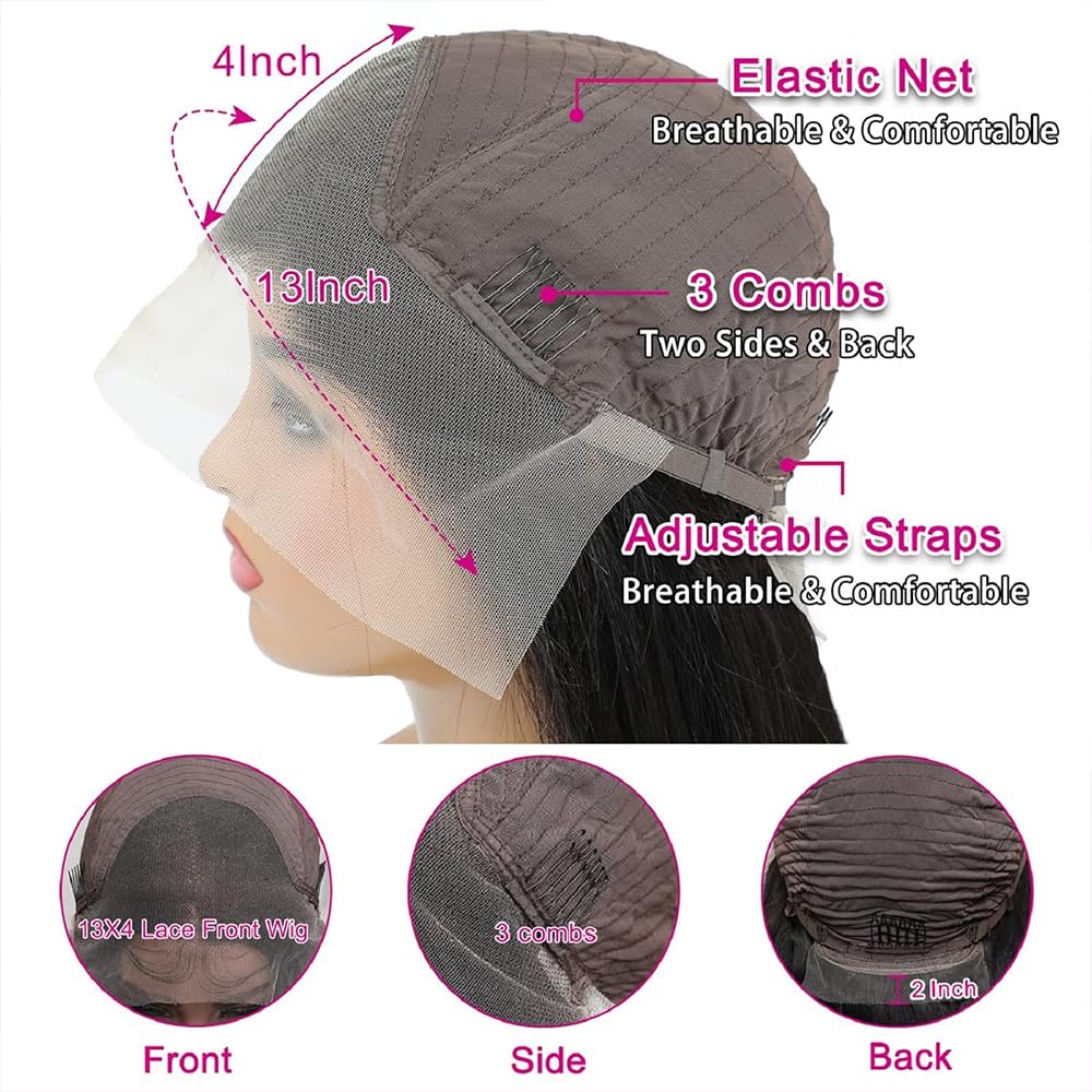  Loose Wave Lace Front Wigs Human Hair Pre Plucked 13x4 Transparent Frontal Wigs 