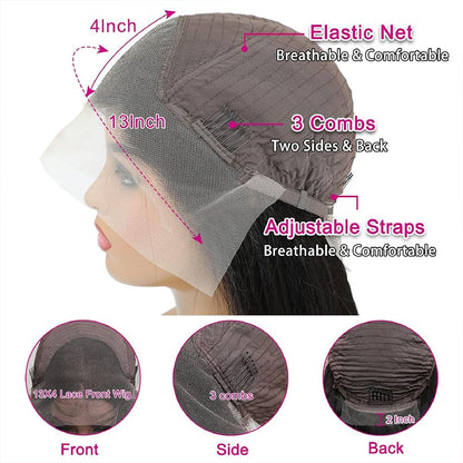  Loose Wave Lace Front Wigs Human Hair Pre Plucked 13x4 Transparent Frontal Wigs 