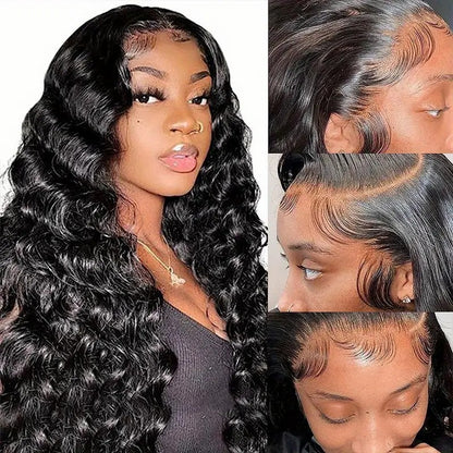 Ldjoy 5x5/4x6 HD Lace HD Deep Curly Glueless Wigs Human Hair Loose Deep Wave 180% Density Wet And Wavy Ready To Wear Lace Closure Wigs