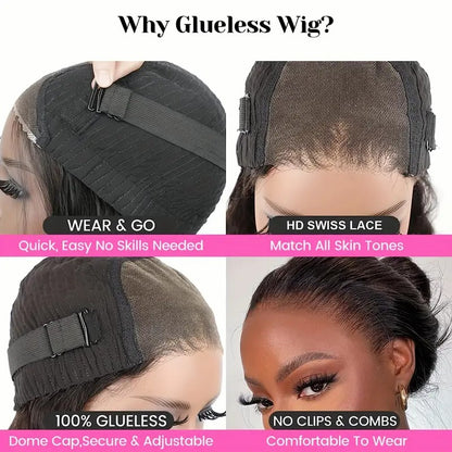 Ldjoy 5x5/4x6 HD Lace HD Deep Curly Glueless Wigs Human Hair Loose Deep Wave 180% Density Wet And Wavy Ready To Wear Lace Closure Wigs