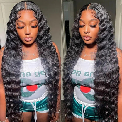 Ldjoy 5x5/4x6 HD Lace HD Deep Curly Glueless Wigs Human Hair Loose Deep Wave 180% Density Wet And Wavy Ready To Wear Lace Closure Wigs