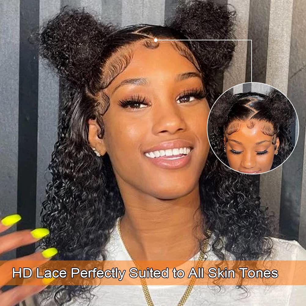 Ldjoy Curly Bob Wig Human Hair 13X4 Lace Front Wigs Human Hair Pre Plucked 180% Density 