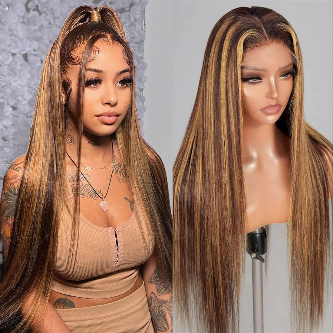 4/27 4x4 Glueless Lace Closure Straight wig Human Hair Wigs