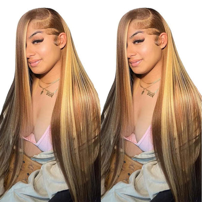 4/27 4x4 Glueless Lace Closure Straight wig Human Hair Wigs