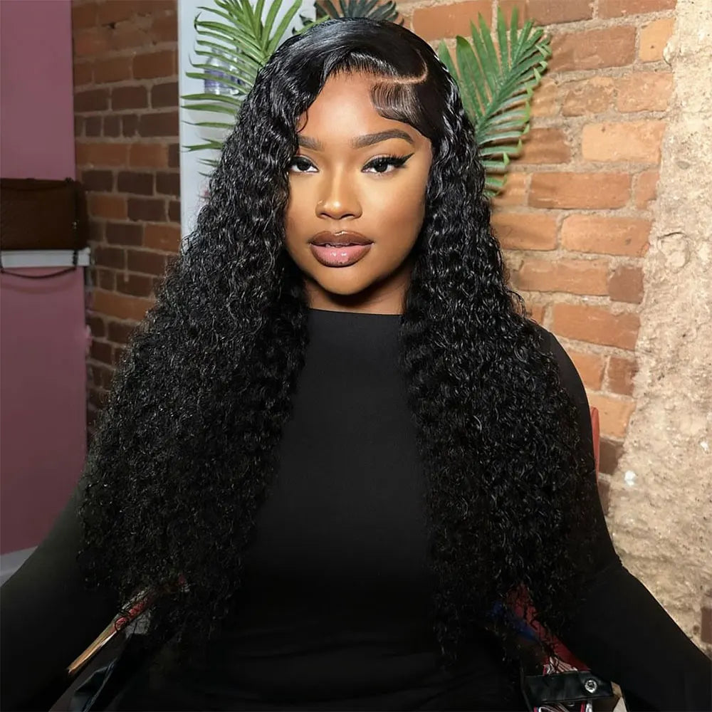 Ldjoy Water Wave Lace Front Wigs Human Hair Wigs for Women 13x4 Glueless Lace Frontal Wigs Human Hair Pre Plucked with Baby Hair Wet and Wavy Wigs Human Hair 180% Density Natural Color