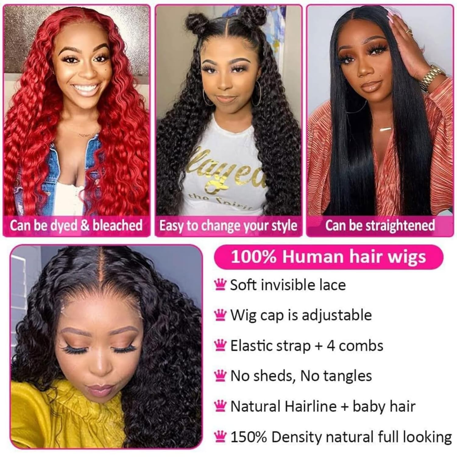 Ldjoy Water Wave 5x5 HD Lace Closure Wig Natural Black Human Hair Wig