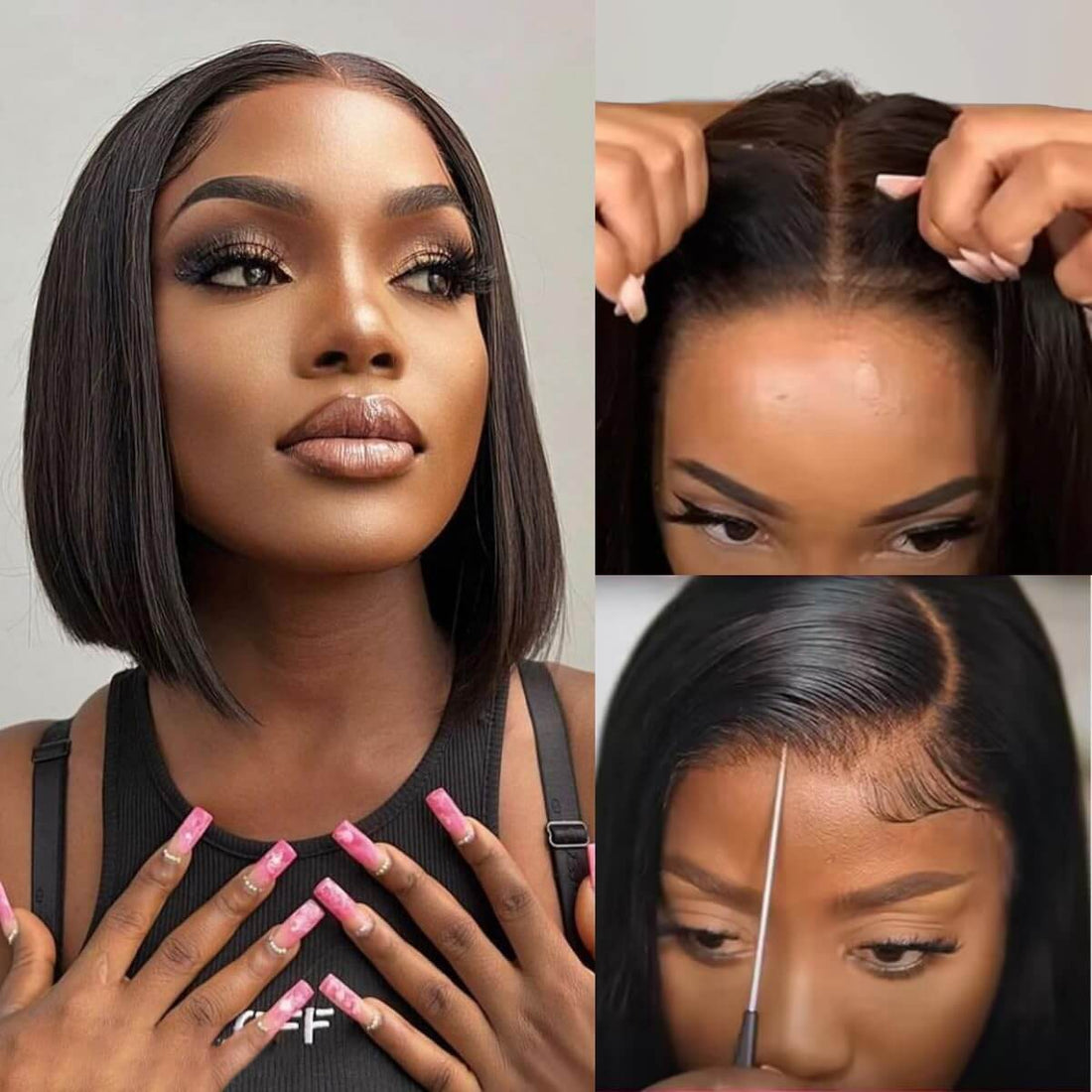 Ldjoy Straight Full Lace Bob Wig Pre-plucked Clean Hairline Bleached Knots Short Straight Bob Wig